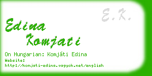 edina komjati business card