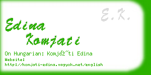 edina komjati business card